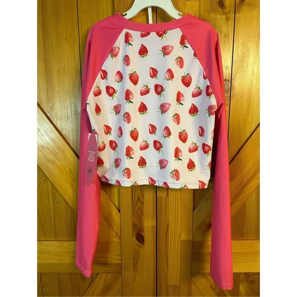 Girls Sol Swim UPF 50 2 Piece Long Sleeve Swimsuit Size 16 nwt (0256) Read